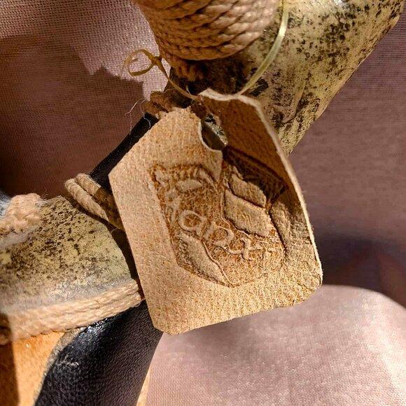 Handmade ANXI Chilean Leather and Rattan Wrapped Ceramic Art Pottery Jug - Picture 11 of 12